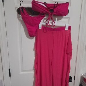 SHEIN Vibrant Pink Swimwear Set